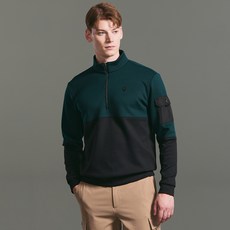 Cleveland GOLF 男士緩衝材質拼色半拉鍊長袖T恤 CGMLT43906