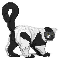 黑白領狐猴 野生動物積木 M 大型, 1個, 混合顏色