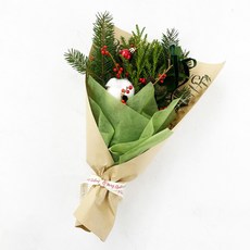 포켓플라워 생화 크리스마스 미니 꽃다발, 혼합색상