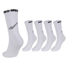 PRO-SPECS 白色logo無氣墊長襪5雙組, 1套, 白色