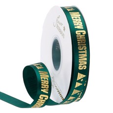 길그리 다양한 크리스마스 선물 포장 리본 2cm, 20 고딕 그린, 1개, 22m