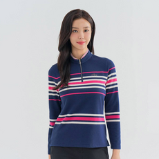 올포유 여성용 스트라이프 하프넥 티셔츠 AWTHNA271-915