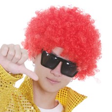 파티공구 삐에로 가발, 레드, 1개