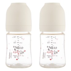 Haenim 喜臨 嬰幼兒用 Nothing All-in-one PA 媽媽愛你奶瓶雙瓶組, 150ml, 2個, 奶油白