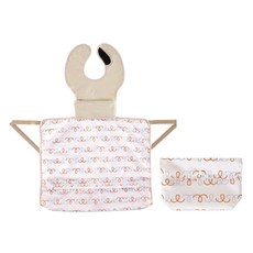 little life 幼兒可拆式吃飯圍兜上衣+下衣+收納袋組, 1組, 混色