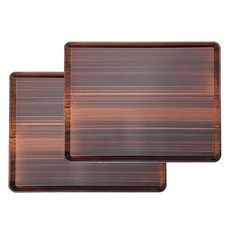 미끄럼방지 우드무늬 서빙트레이, 2개, 브라운
