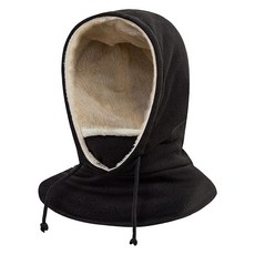 C 防寒刷毛連帽頸套, 1個, 黑色