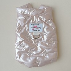 Coco studio 寵物蝴蝶結圖案光澤保暖背心附牽引環, 1個, 粉色