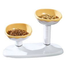 레드퍼피 반려동물 밤부 높이조절 식기, 옐로우, 1개