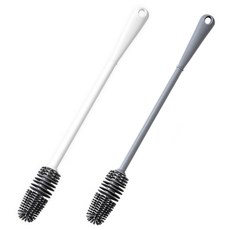 hillo 簡易矽膠杯隨行杯清潔刷 2件組, 1套, 白色, 灰色