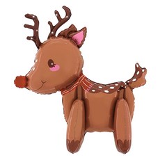 GRABO BALLOONS 站立式小馴鹿鋁箔氣球, 1個, 棕色