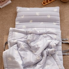 vivienda 孩童莫代爾&Duraron涼感材質雙面薄墊+超細纖維莫代爾午睡被+鋪棉枕芯組, 可愛小鳥款(薄墊)+可愛小鳥款(被子)