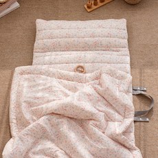 vivienda 孩童莫代爾&Duraron涼感材質雙面薄墊+超細纖維莫代爾午睡被+鋪棉枕芯組, 小鹿碎花款(薄墊)+小鹿碎花款(被子)