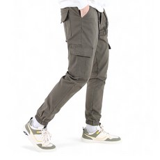 Boy to Man 男款水洗彈性工裝鬆緊腰加絨刷毛束口褲 YXP36