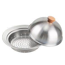 HAKOYA 304不鏽鋼圓頂簡易蒸籠 單層, 26.6cm, 1個