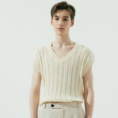 noirer 男士棉質條紋破損感背心