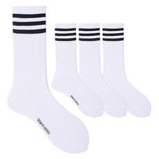 Doobalro 男士三線鬆緊帶長襪4雙組