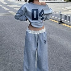 MEICHEL 女款寬鬆OVER FIT運動訓練上下裝套裝 06528