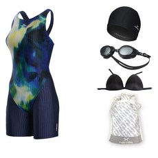 haxst 女款5分X型室內泳衣+泳鏡+泳帽+勾式胸墊+收納袋 SIHTB-W19