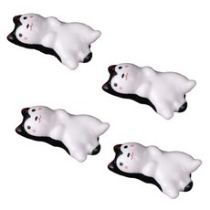 躺著的柴犬陶瓷筷架, 4個, 黑色