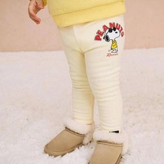 milkmile 兒童款 Peanuts 史努比溫暖冬季刷毛內搭褲