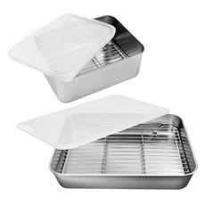 Kitchen9 304不鏽鋼調理盤 深款大號 + 淺款大號套組, 1套, 單品