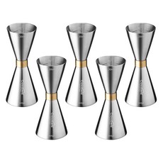 Casabeni 居家調酒雞尾酒不鏽鋼金環量杯 30ml / 45ml, 5個, 混合顏色