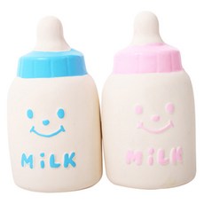 Titi Pet 狗狗乳膠奶瓶玩具 2件組, 1套, 粉紅色 + 藍色