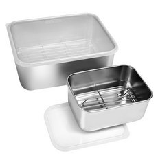 Kitchen9 304不鏽鋼深款調理盤 小型 + 大型組合, 1套, 單品