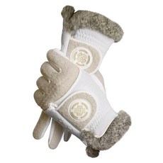 TECH SKIN 女用合成皮冬季禦寒高爾夫手套 雙手套組, 米色