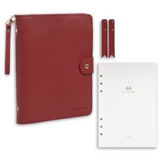 lucalab 2025年 思緒盒 週記 A5 6孔手帳, 酒紅色, 1個
