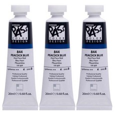 신한화구 패스컬러 튜브 물감 844번 피콕 블루 시리즈B 3p, 20ml, 1색