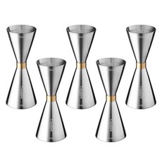 Casabeni 不鏽鋼家庭調酒雞尾酒金環量酒器 45ml / 60ml, 混色, 5個