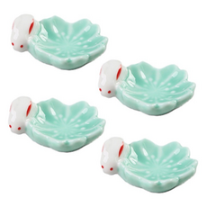 可愛兔子陶瓷筷架, 4個, 款式 5