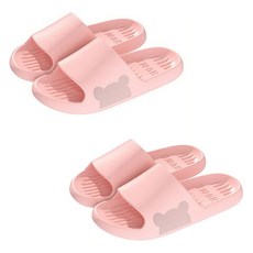 UNHEVE 小熊剪影浴室拖鞋, 2個, A 粉紅色