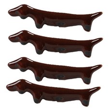 臘腸狗陶瓷筷架, 棕色, 4個