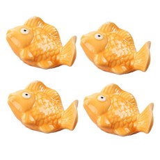 鯛魚燒陶瓷筷架, 橘色, 4個