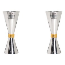 bardamall King Metal Work Claro 纖薄量酒器 15ml/30ml, 銀色, 2個
