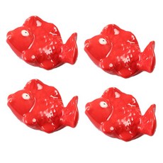 鯛魚燒陶瓷筷架, 紅色, 4個
