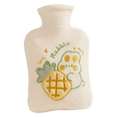 EVER HOUSE 可愛兔子保溫熱水袋 1000ml 黃色 FREE, 1個