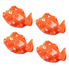 鯛魚燒陶瓷筷架, 黃紅色, 4個