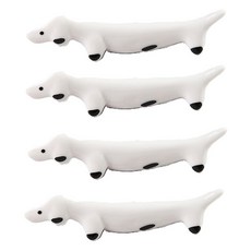 臘腸狗陶瓷筷架, 白色, 4個