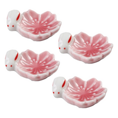 可愛兔子陶瓷筷架, 4個, 款式 4