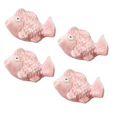 鯛魚燒陶瓷筷架, 粉紅色, 4個