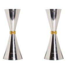 bardamall King Metal Work Claro 纖薄量酒器 30ml/45ml, 銀色, 2個