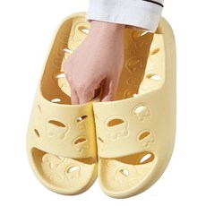 Unhev 青蛙圖案浴室拖鞋, C 黃色, 1個