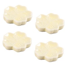 可愛櫻花陶瓷筷架, 4個, 米色