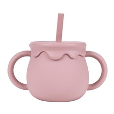LITTLE CLOUD 幼兒用蜂蜜罐造型矽膠學習杯, 玫瑰粉色, 1個, 250ml