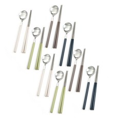 O'lbia Latte Square 餐具4種 x 2p套組, 1套, 藍莓, 橄欖, 巧克力, 奶油, 湯匙 8p + 筷子 8p