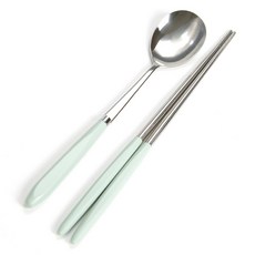 올비아 라떼라운드 수저세트, 민트, 숟가락 + 젓가락, 1세트